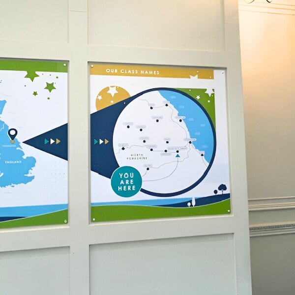 An image of the Brompton Hall School wall graphics.